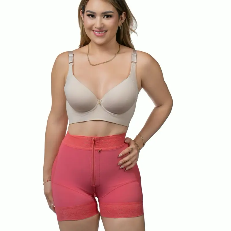 Short Corto invisibles Zíper Coral Pink Women