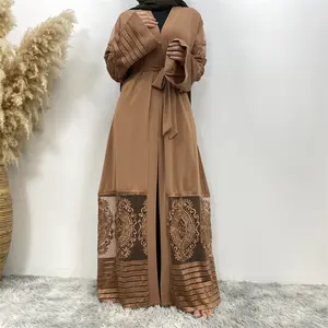 1546#  Latest Designs Model Dubai Clothing Floral Lace Abaya