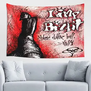 Limp Rock Bizkit Band Tapestry Art Banners Wall Hanging Flag Poster for Living Room Bedroom Home Decorations Cotton Decorative valentine's gift for bf