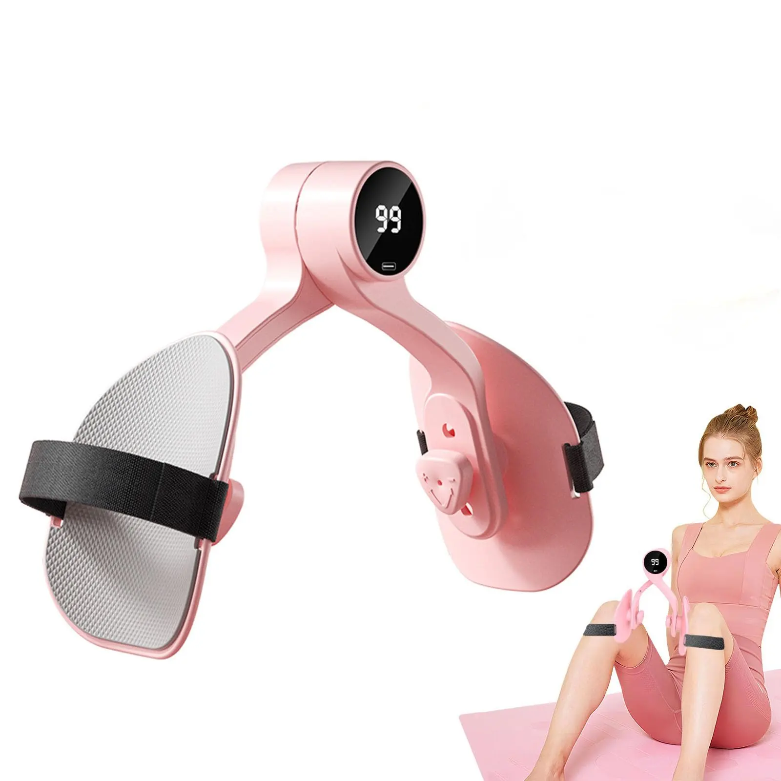 Pelvic Floor Muscle Trainer & Inner Thigh Exerciser Device- 3 Resistance Strength Levels - Core Workout Equipment for Muscle Toning & Strength - Home Fitness Device for Glute, Hip, & Adductor Training - Effective Lower Body Sculpting