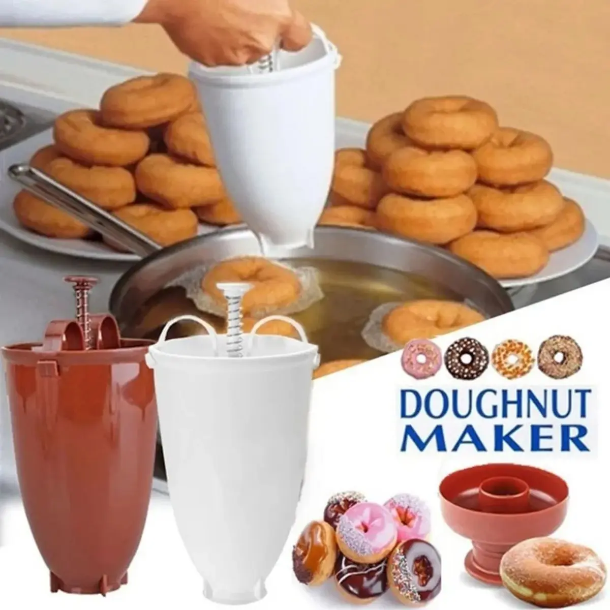 DIY Doughnut Making Kit, Unique Easy-To-Use Donut Maker Tools, Donut Molds, Perfect for Home Bakers & Cooking Enthusiasts, Essential Kitchen Baking Accessories, Baking Supplies, Materials