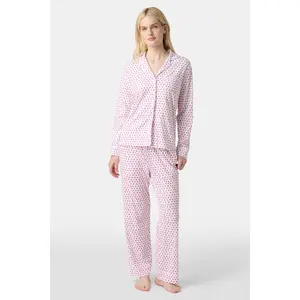 Hearts Long Sleeve Polo Pajamas