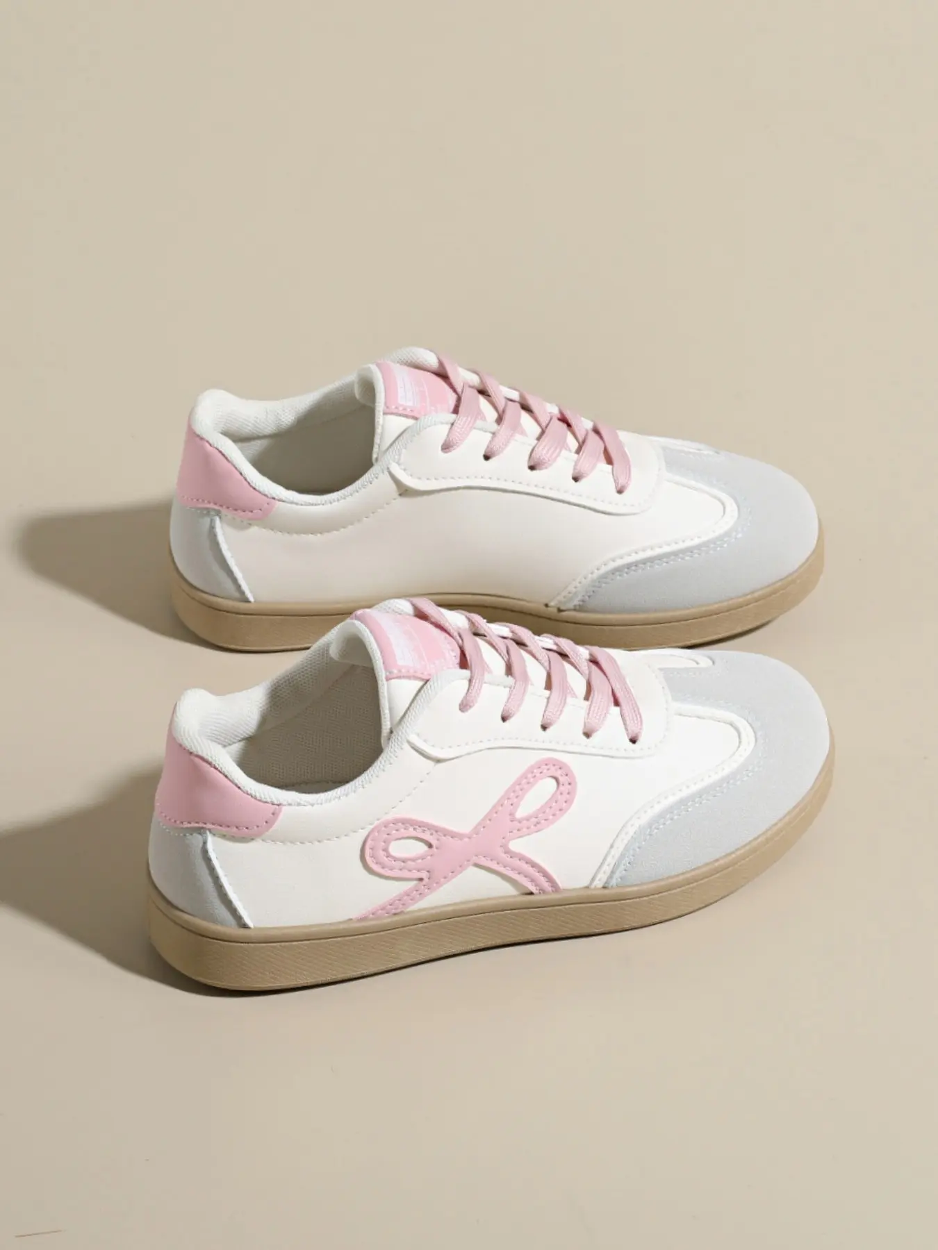 Cute Bow Decorative Athletic Sneakers, Foot Wear, Lightweight Anti-Slip Soft Sole, Classic Casual All-Season Walking Shoes, Perfect for Daily Wear
