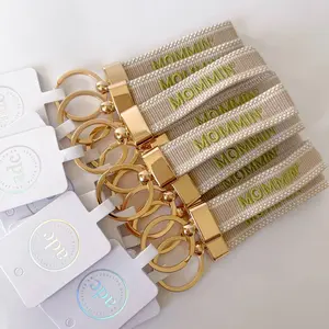 MOMMIN' Woven Canvas Keychain