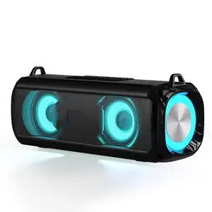 Portable Wireless Speaker, Rechargeable Subwoofer Speaker with LED Light, Multifunctional Bluetooth-compatible Speaker for Outdoor, Home, Office, Wireless Stereo Speaker, Outdoor Wireless Speakers