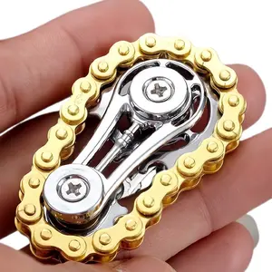 Cool Gear Finger Spinner Toy Metal, Anxiety Relief Sensory Bicycle Chain Gear, Office Desk Stress Reliever, Stress Relieving Accessory, Teenager Adult Gift