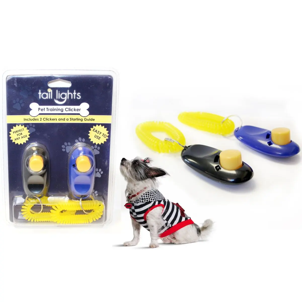 Xtreme Time TL019-2-M2 Pet Training Clicker Set, Black & Blue Behavior Aid for Positive Reinforcement