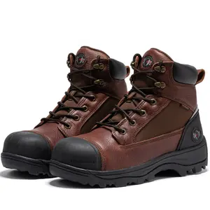 ROCKROOSTER Daviston Men's Composite Toe Work Boots Waterproof HYDROGUARD Wide Width Brown Oiled Full Grain Leather AT872 Tactical Shoes