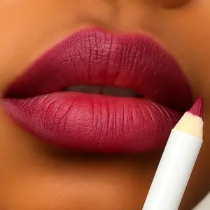 Raspberry Red Lip Liner - Waterproof, Ultra-Creamy, Pigmented, Long Lasting, Includes Sharpener