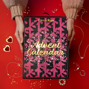 Fizz & Rizz Christmas Gift 24-Day Advent Calendar-Fashion Jewelry Lucky Box Holiday Countdown Gift With Rings Earrings Bracelet Necklace