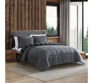 Eddie Bauer Cabin Plaid Grey Twin Comforter Set