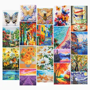 DT Luxury Bee & Floral Full Drill Diamond Painting Kit Hand Embroidered Rhinestone Art with Golden Accents Pearls Home Wall Decor Gift for Art Enthusiasts 19.6x19.6 inches