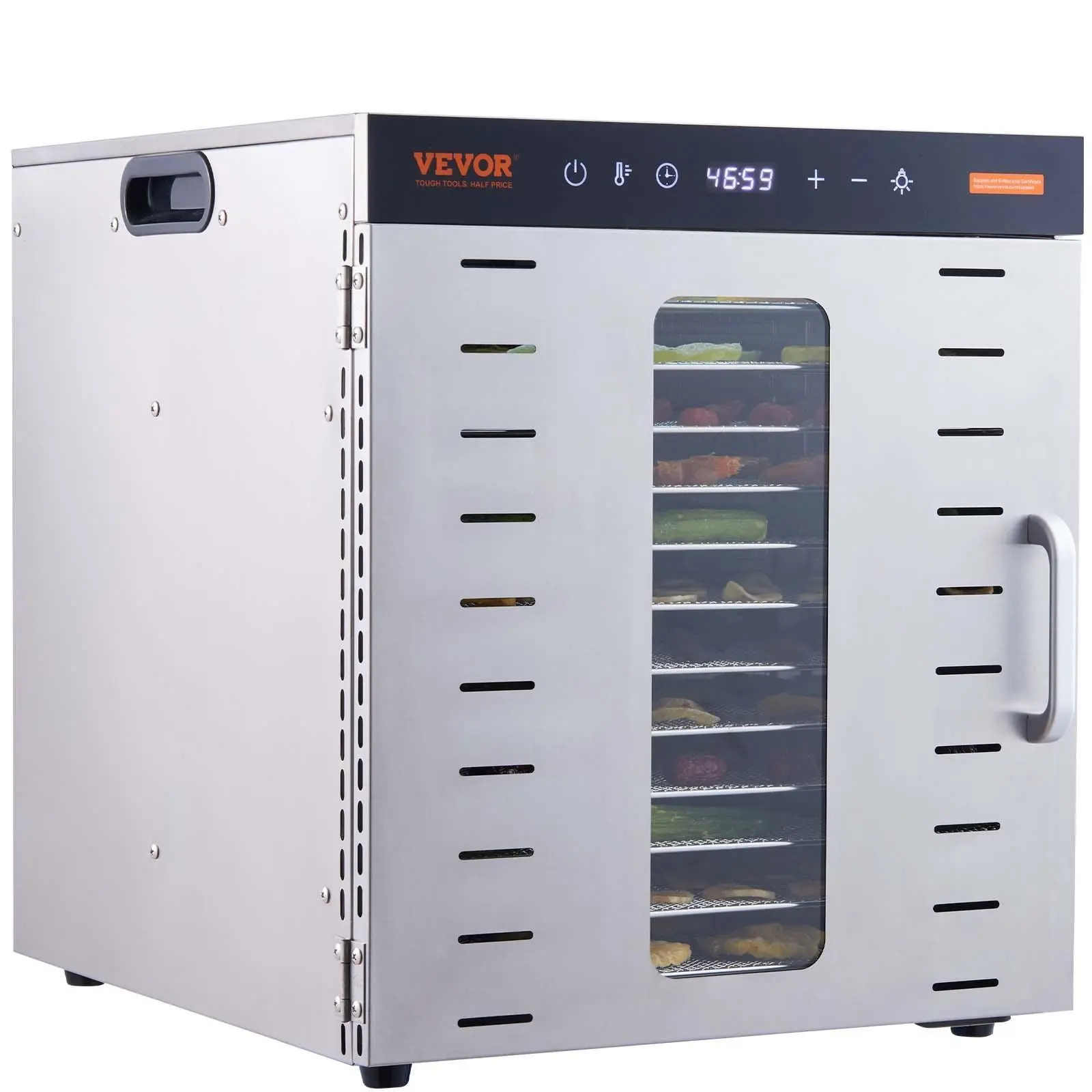 【Summerfinds】VEVOR Home Food Dehydrator, 10 Stainless Steel Trays, 1000W Electric Dryer with Digital Adjustable Timer & Adjustable Temp for Drying Foods, Jerky, Dog Treats
