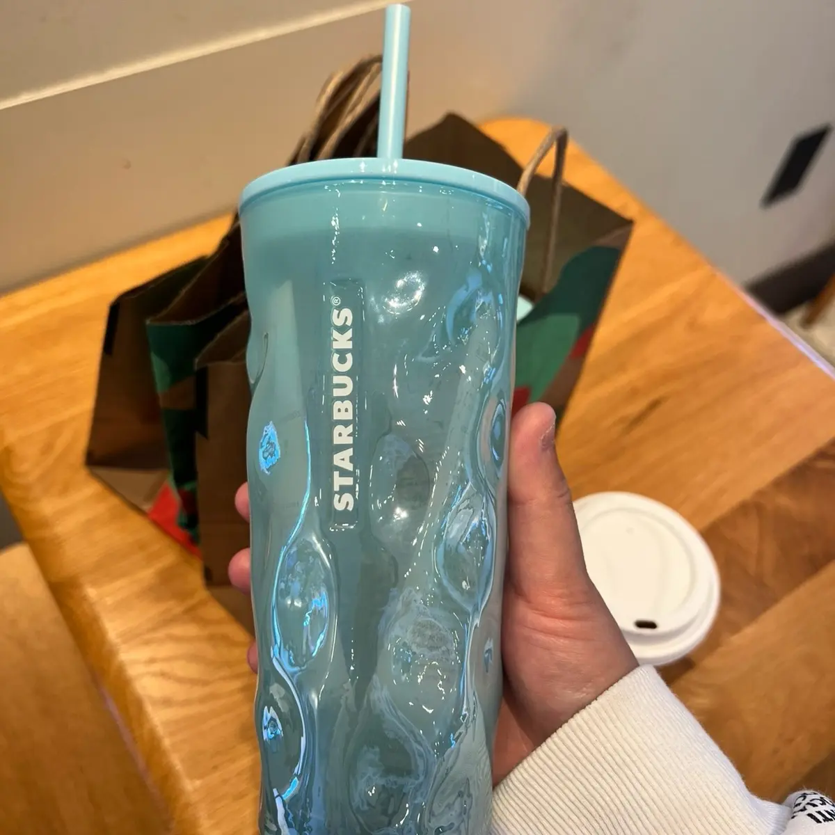 Starbucks Holiday 2024 Icey Blue Mottled Luster 18 Oz Glass Cold Cup Tumbler  - Perfect for your Cold Drinks - Drinkware, Bottle - TikTok Shop