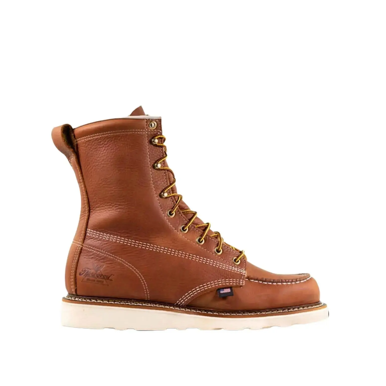 Thorogood Men's American Heritage Moc Toe Work Shoes, 8-Inch Full-Grain Leather Industrial Duty Boot with Laces and Slip-Resistant Outsole