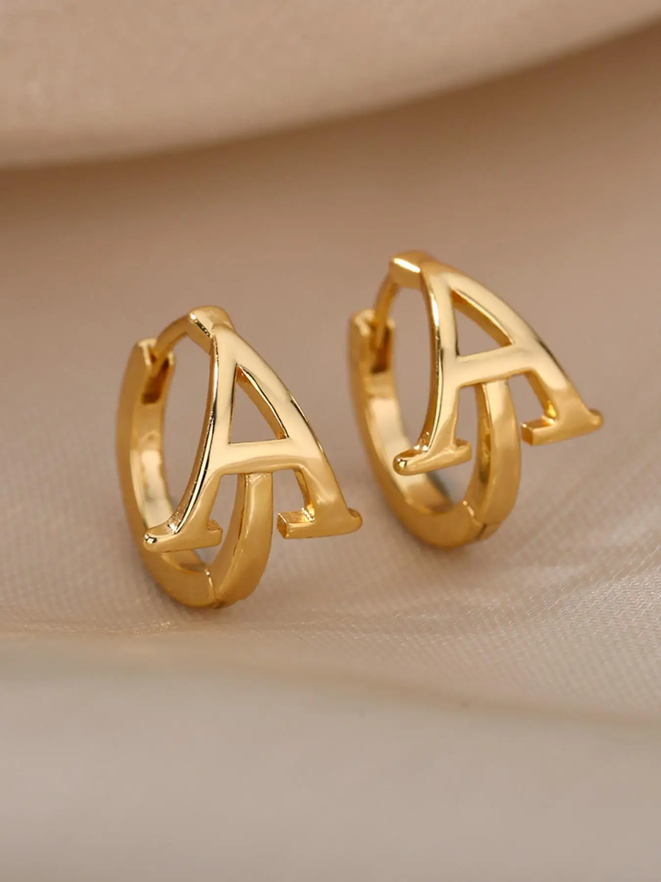 Letter Design Hoop Earrings for Summer, Fashion Accessories for Party, Daily Clothing Decor for Girl and Women