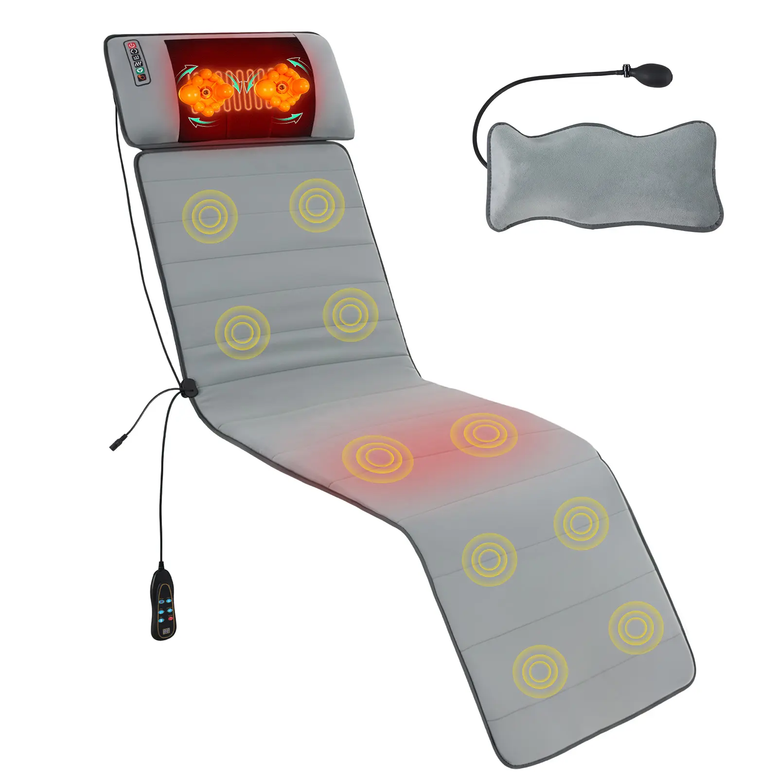 Sweetcrispy Full Body Vibratory Massager Mat with Heating Pad, Muscle Relaxer Therapy Device, 10 Motors, 9 Speed Settings for Back Pain Relief, Relaxing Gift for Parents