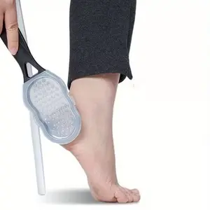 [Professional Foot File] 1pc Professional Stainless Steel Foot File | Anti-Splash Design, Ergonomic Handle & Coarse/Fine Grit Exfoliating Surface - Durable Plastic Construction for Home Spa Pedicure & Manicure Care