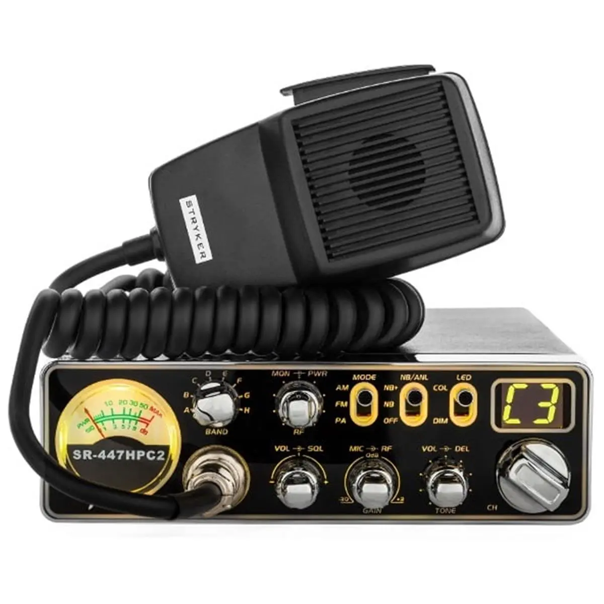 212 MAIN 55W AM & FM Compact 10m Audio Radio for Boating, with Multi-Color Selectable Face, RF Power Control, RF Gain, Variable Dimmer, and Variable Talk-Back
