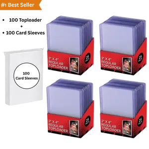 100 Toploaders & 100 Penny Sleeves Bundle - Standard Size Card Protectors for Sports & Trading Cards - Secure Display & Extra Protection