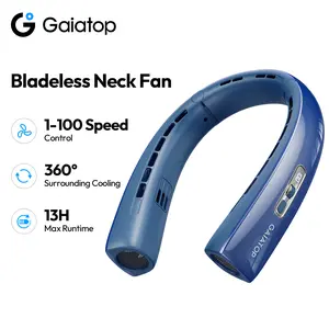 [1-100 Speed Turbo] GAIATOP Bladeless Neck Fan, 360° Surrounding Cooling Hands-Free Wearable Fan, Portable Travel Accessory for Stadium & Gym, Cooling Summer Gift tiktokshopspringglowup
