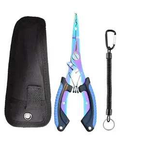 Blue Anti-Slip Thick Eagle Jaw Fishing Tool Set - Multi-Functional Tackle with Line Cutter, Hook Baiter, Lead Sinking Clip Holder