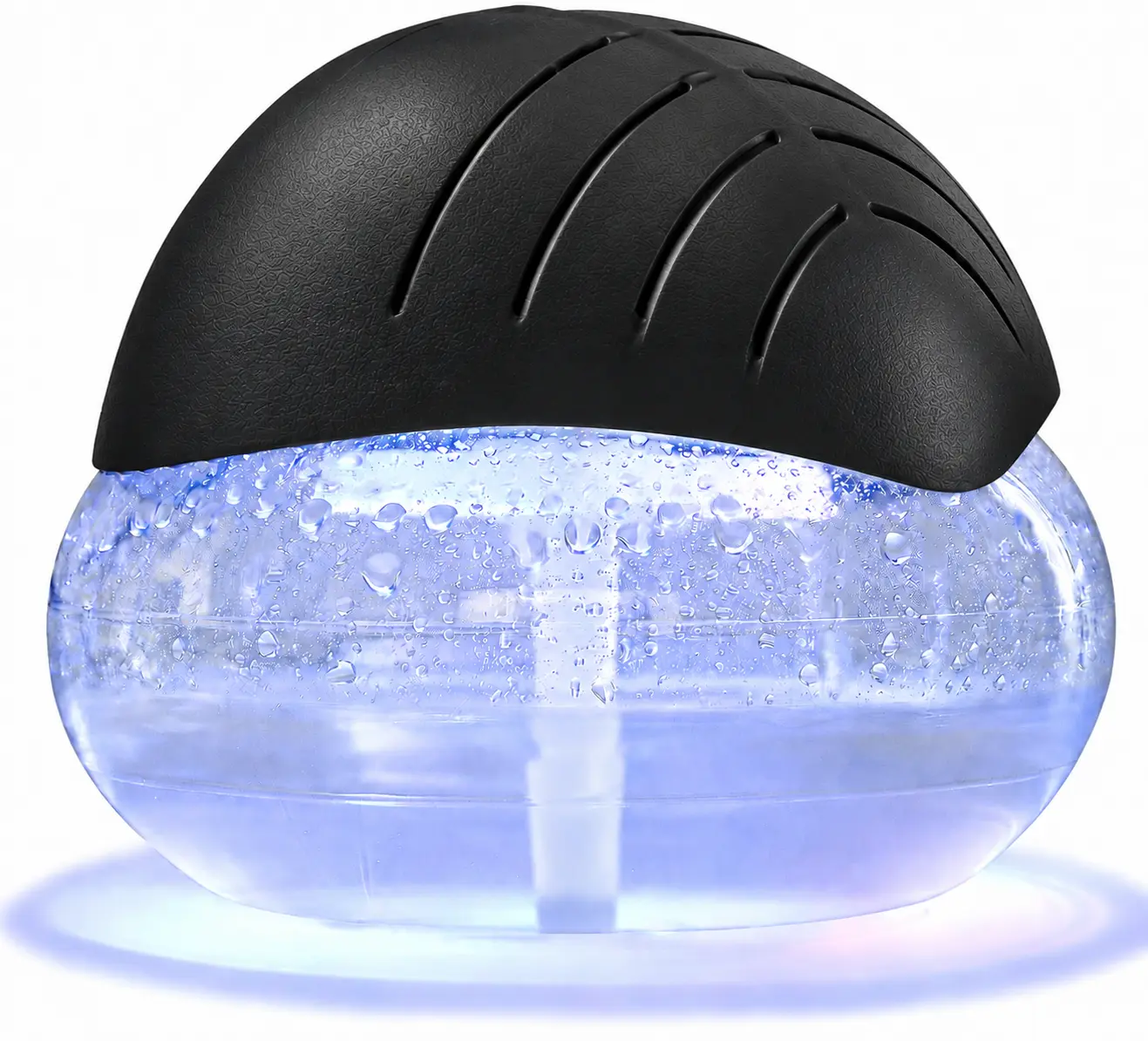 Small Black Plug-and-Play Air Purifier with Water Filter, Humidifier, Essential Oil Diffuser for Home, LED Night Light - Ideal for Smokers, Home/Office Smoke, Pet Odors, Dust Reduction, Better Breathing