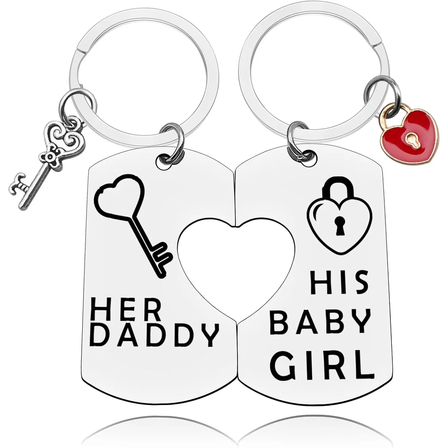 Father Daughter Gift Daddy Baby Girl Set Keychain Couple Keychain Set for Him Her Dad Key Chain for Baby Girl Daddy Gifts from Daughter Christmas Valentines Birthday Present for Dad