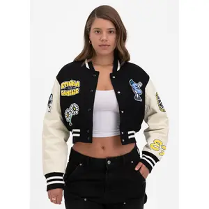 Upper Case | Womens Crop Varsity Jacket