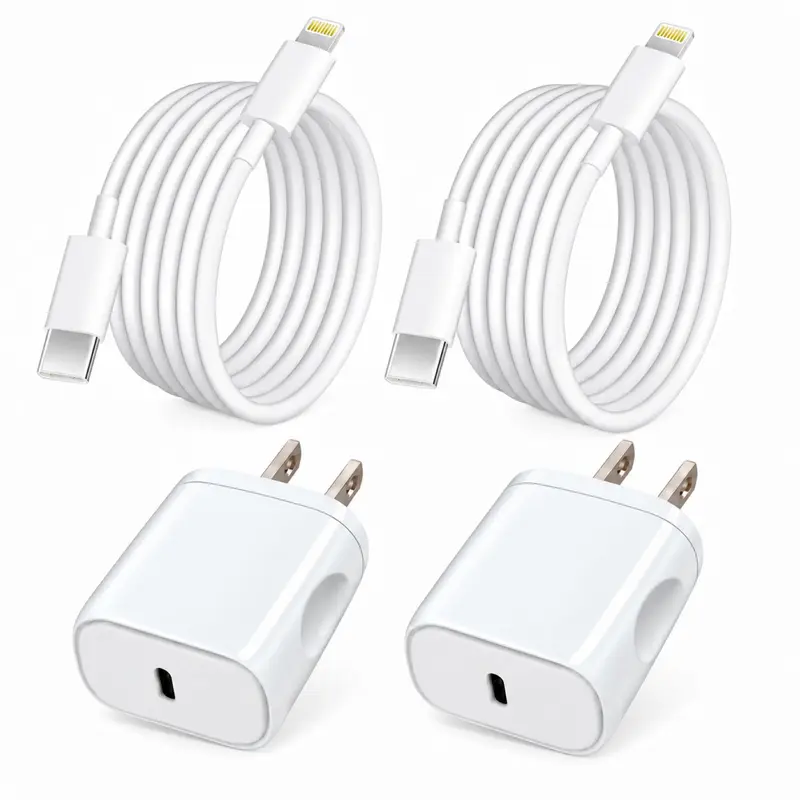 SANPRIO 2-Pack 20W Type C Charger Block Set, Portable Fast Charging Tablet Chargers & Adapters with 1.8m/6ft USB-C to Lightning Cable for iPhone, iPad, Charger Set