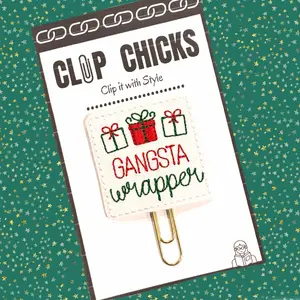 Gangsta Wrapper Novelty Paper Clip - Fun Bookmark, Planner Clip, Journal Accessories for Christmas & Holiday, Stocking Stuffers - Unique Gift under $5