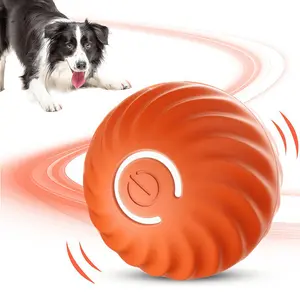 Interactive Bouncing Ball for Dogs, Automatic Smart Vibrating Toy, Self Moving Rotating Stimulating Pet Entertainment, USB Rechargeable Pet Toy, Interactive Training Ball, Automatic Rolling Ball