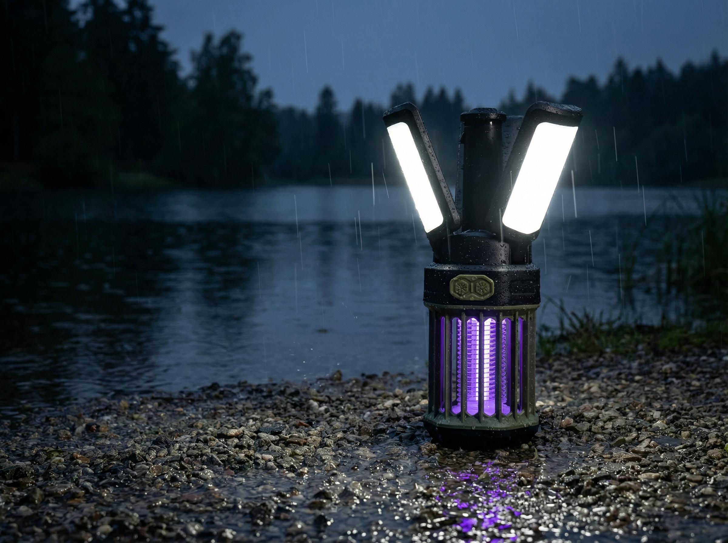 2-Pack Camping Lantern – 3 Color Temperatures (White/Warm/Red), Mosquito Repellent & Light Combo, 3000mAh Long Battery, Adjustable Multi-Angle Head, IPX6 Waterproof, Lightweight Hanging Hook for Outdoor & Home Swivel Headrest Chair