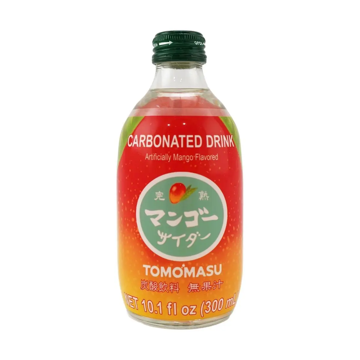 TOMOMASU Japanese Mango Sparkling Drink, 300ml - Refreshing Fruit Flavored Carbonated Beverage