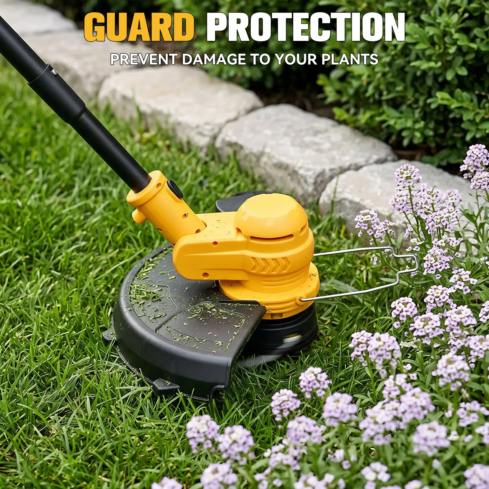 TANLOOK 20V Cordless 3-in-1 String Trimmer-Edger-Brush Cutter, 12-in Handheld Power Tool with Auto Line Feed & Digital Display, Battery-Powered Lawn Care Equipment