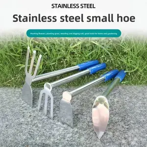 Stainless steel small hoe for planting flowers, weeding, growing vegetables, turning soil, fishing, loosening soil, beachcombing, outdoor digging, and gardening tools