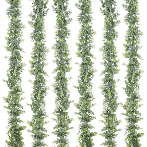 6 Pack Artificial Eucalyptus Garland,  Eucalyptus Greenery Garland Wedding Backdrop Arch Wall Decor, 6 /Strand    for Table Festival Party Decoration