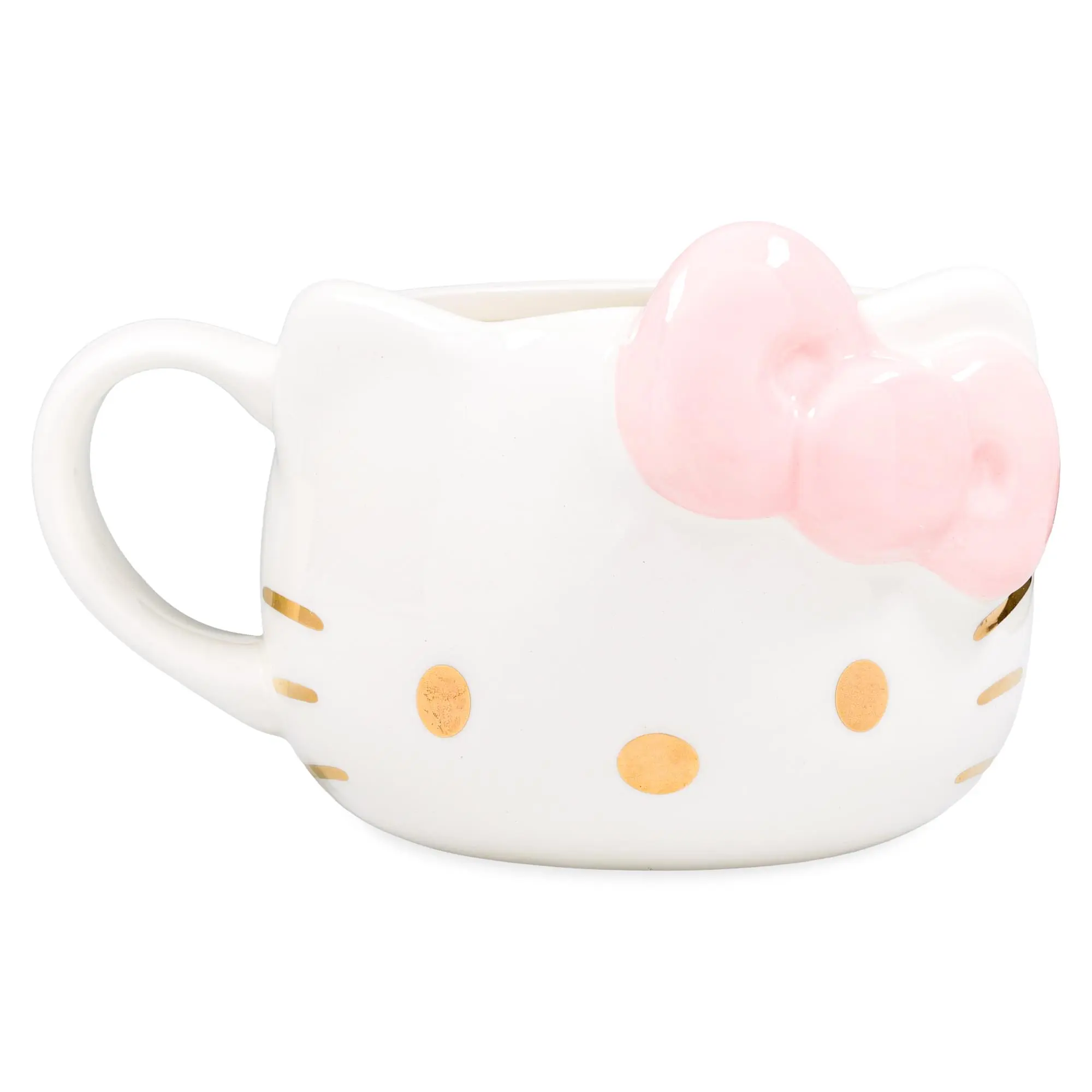 Sanrio Hello Kitty Golden Face Sculpted Ceramic Mug | Holds 20 Ounces