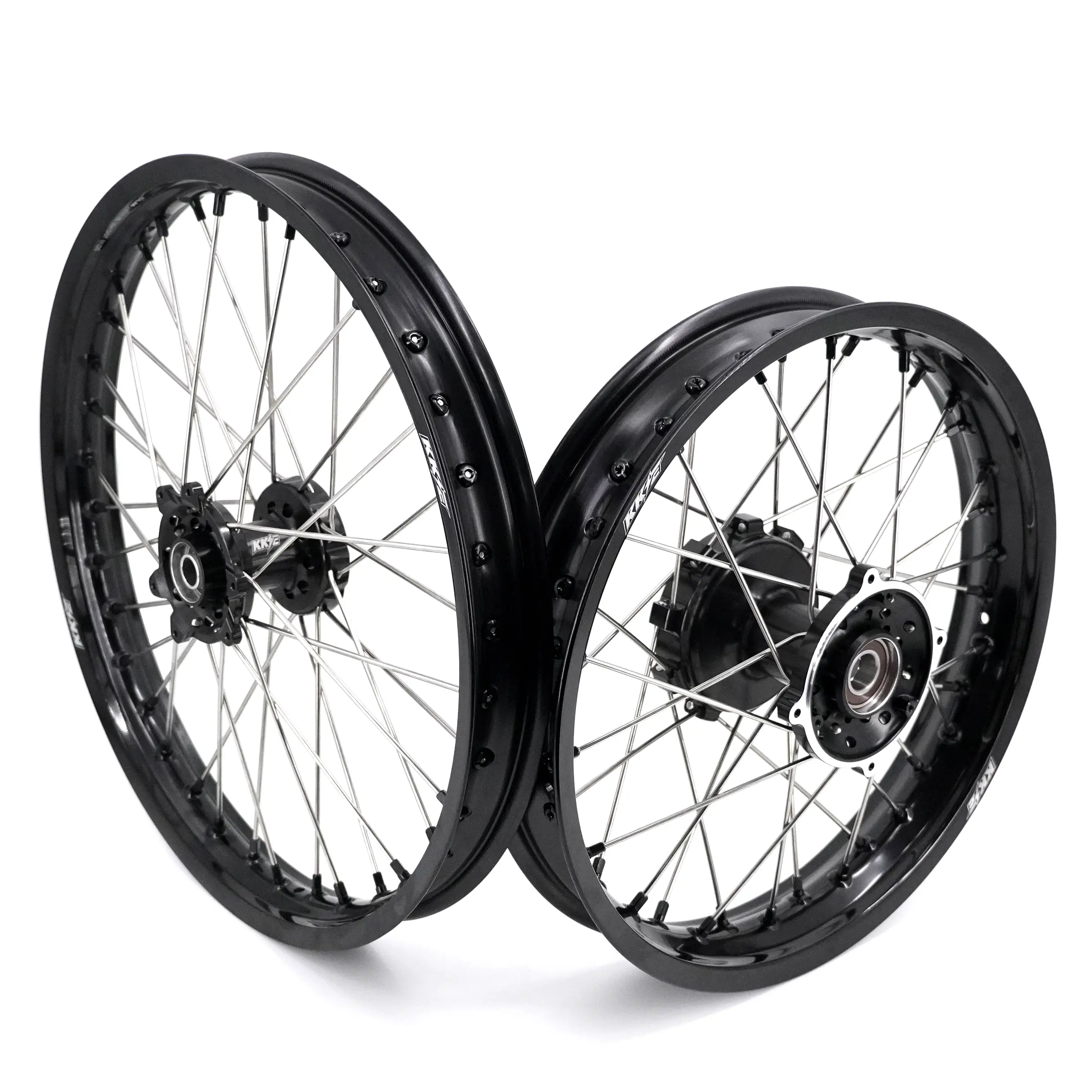 KKE 1.85*21 & 2.5*18 Tubed Spoke Wheels Rims Fit KOVE 450 Rally/ MX450 2022-2025/ 450 Enduro Re 2023-2025 Black Nipples