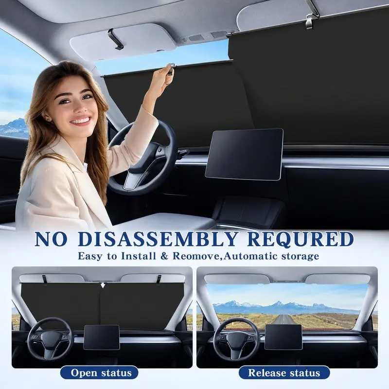 Car Sunshade, Windshield Sunshade, Foldable Windshield Sunshade, Car Exterior Accessories, Daily Car Windshield Cooling Umbrella