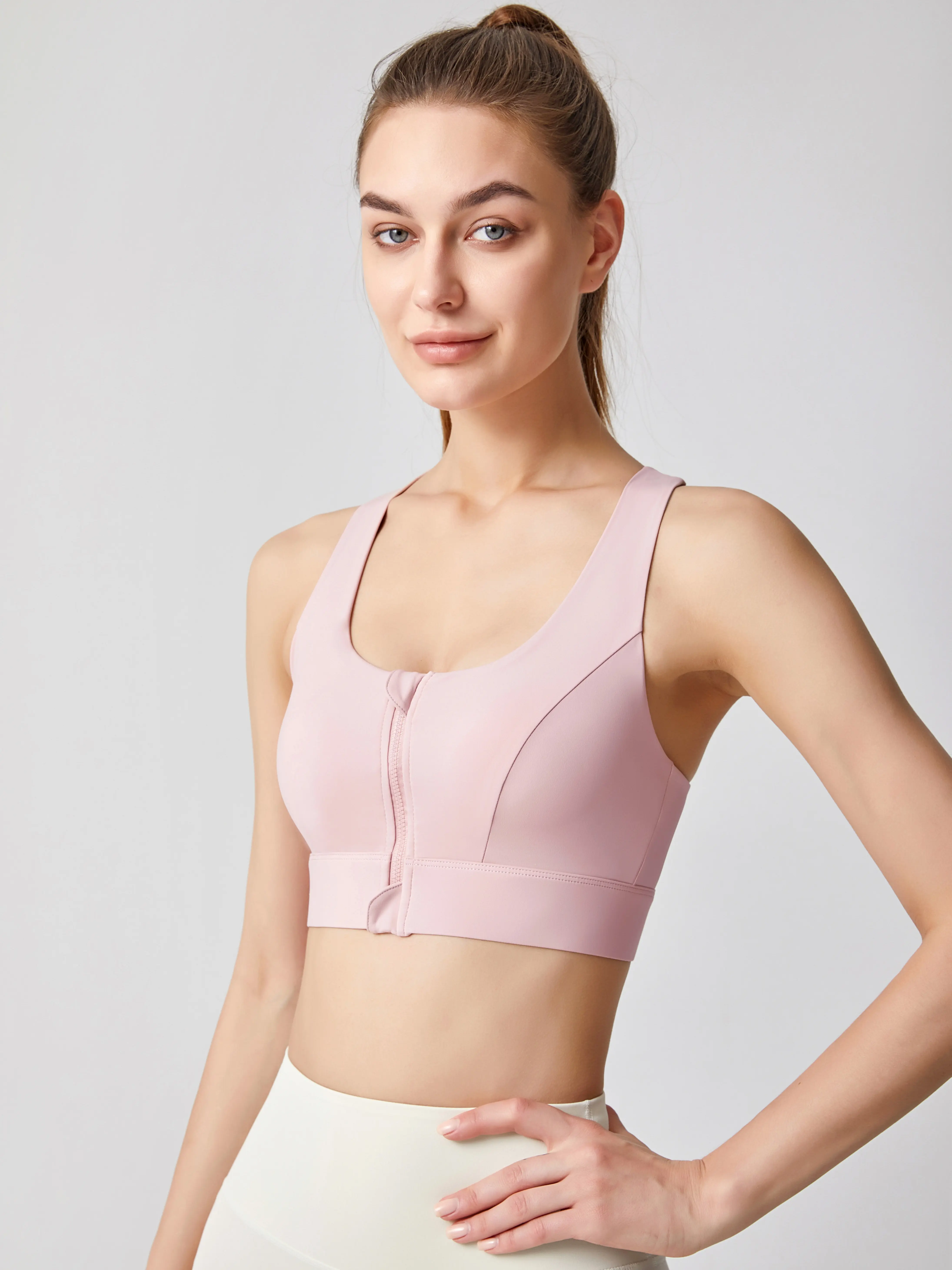 SLIMWEST High Impact Sports Bra Top Wear Adjustable Front Zipper Sports Underwear Shockproof Running Vest Yoga Bra Fitness Gym Brassiere