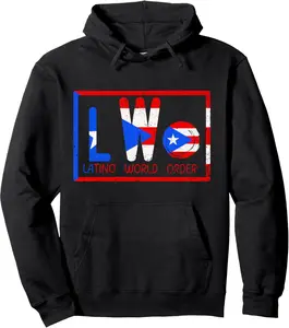 Latino world order Puerto Rico blue and red Matching Family Pullover Hoodie 1