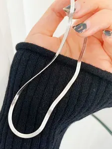 1PC Fashionable and Versatile Stainless Steel Hip-Hop Snake Chain All Seasons Necklace Perfect Accessory - Unisex/Durable and Resistant to Deformation/Couples/Valentine's Day Gift