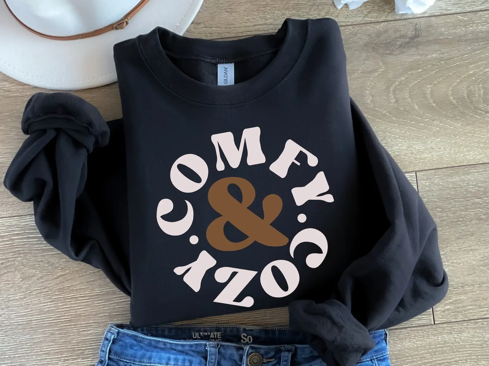 Comfy and Cozy Sweatshirt, Cozy And Comfy Women Crewneck Sweater, Teenage Hoodie, Popular Winter Women Gift