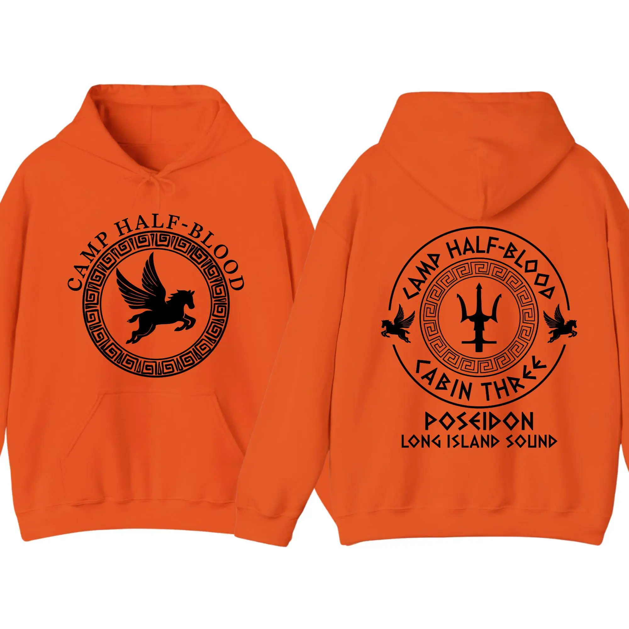 Camp Half Blood Hoodie – Two-Sided Greek Mythology Demigods Pullover, Percy Jackson-Inspired Streetwear, Cabin Graphic Hoodie, Cozy Cotton Blend Unisex Top, Classic Menswear Womenswear Casual Apparel, Gift for Fans & Readers