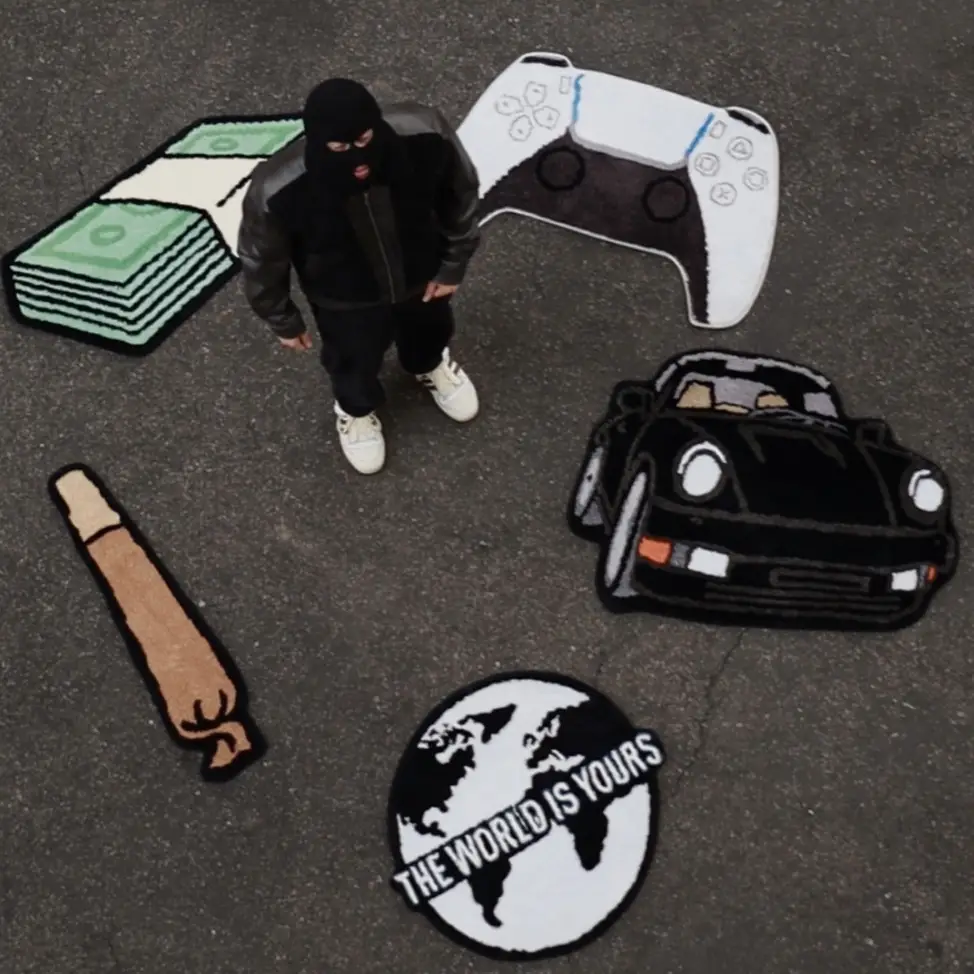 Habitatt First Class Rugs for Home Decoration, Designer Rugs, Soft and Fluffy Rugs for Bedroom Living Room Bathroom, Mats Carpets, Home Essentials, No