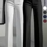 2-Pack Women's Business Casual Bottoms with Pockets Fashion Elegant Plain Zipper Fly Pockets Straight-Leg Woven Pants for All Seasons Classy Casual Trousers