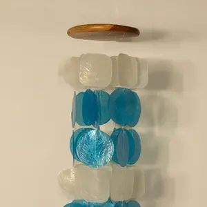 Capiz Shell Windchime- Blue Natural