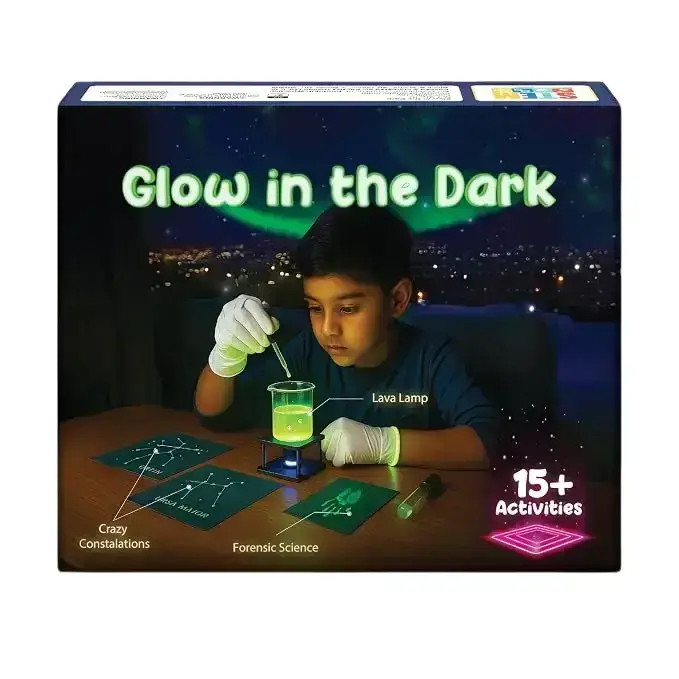 Curious Jr. by PW Glow in the Dark Science Experiment Kit for Kids Ages 8–14 | 100+ STEM Experiments with Step-by-Step Manual & 30 Bonus DIY Activities | Fun STEM Gift for Kids
