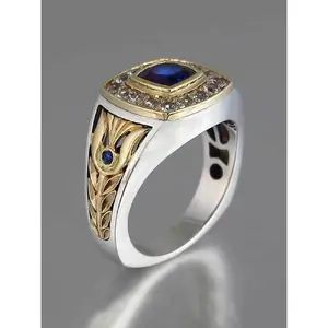 Vintage Fashion Men's Ring, Classic Geometric Design Ring for Party, Daily Clothing Decor, Trendy All-match & Exquisite Jewelry for Birthday Gift